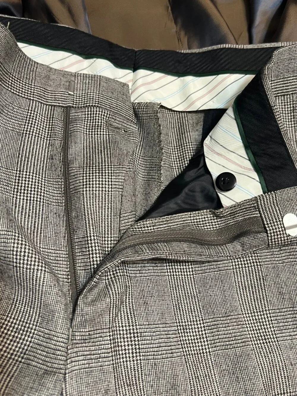 NWT Lauren Ralph Lauren 3 Piece Suit 43R 37W Brown Plaid Wool Slim 100% Wool